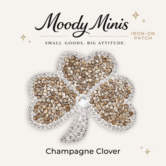 Champagne Clover Rhinestone Patch- RTS