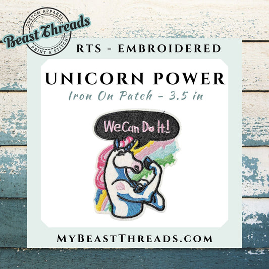 Unicorn Power Embroidered Patch - RTS