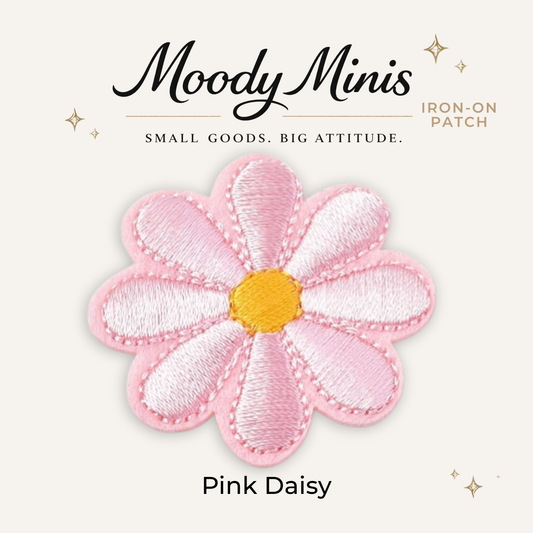 Pink Daisy Embroidered Patch - RTS