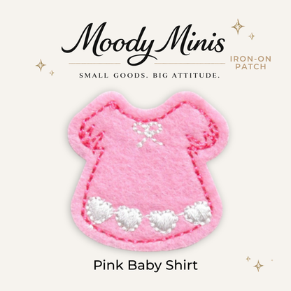 Baby Pink Shirt Embroidered Patch- RTS
