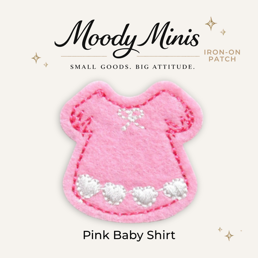 Baby Pink Shirt Embroidered Patch- RTS