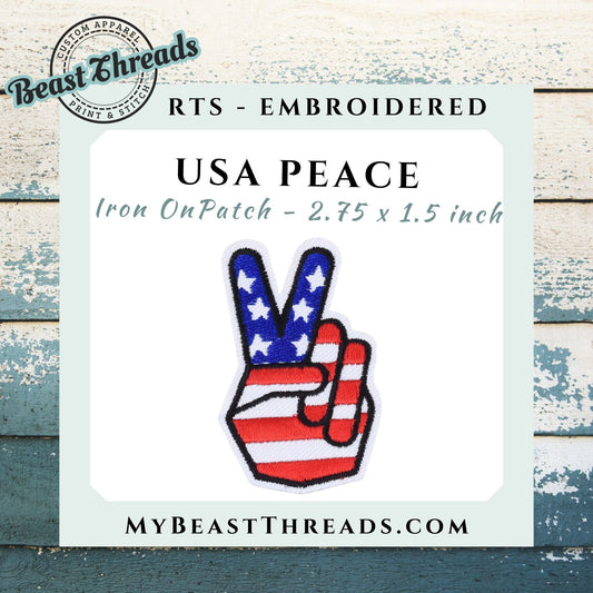 USA Peace Embroidered Patch- RTS