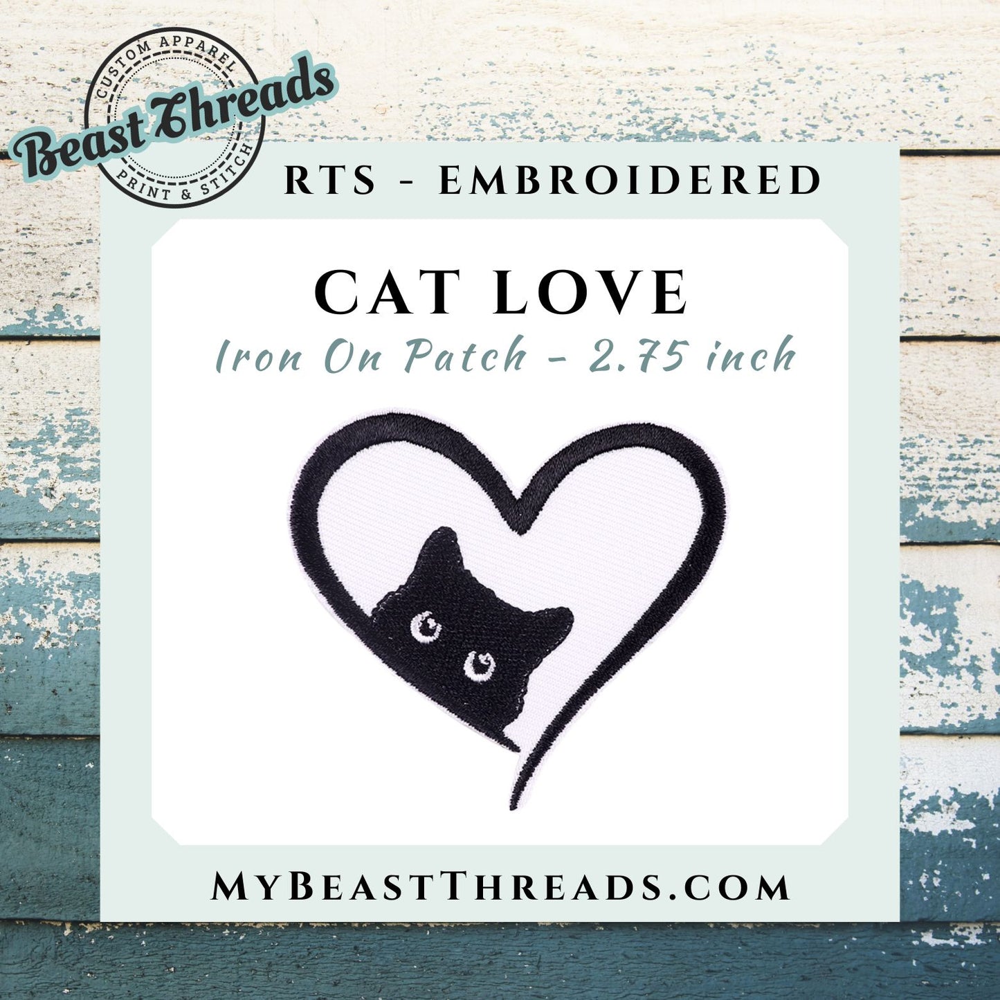 Cat Love Embroidered Patch - RTS