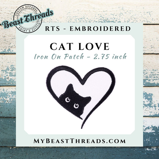 Cat Love Embroidered Patch - RTS