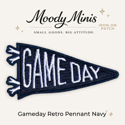 Gameday Retro Pennant Navy Embroidered Patch