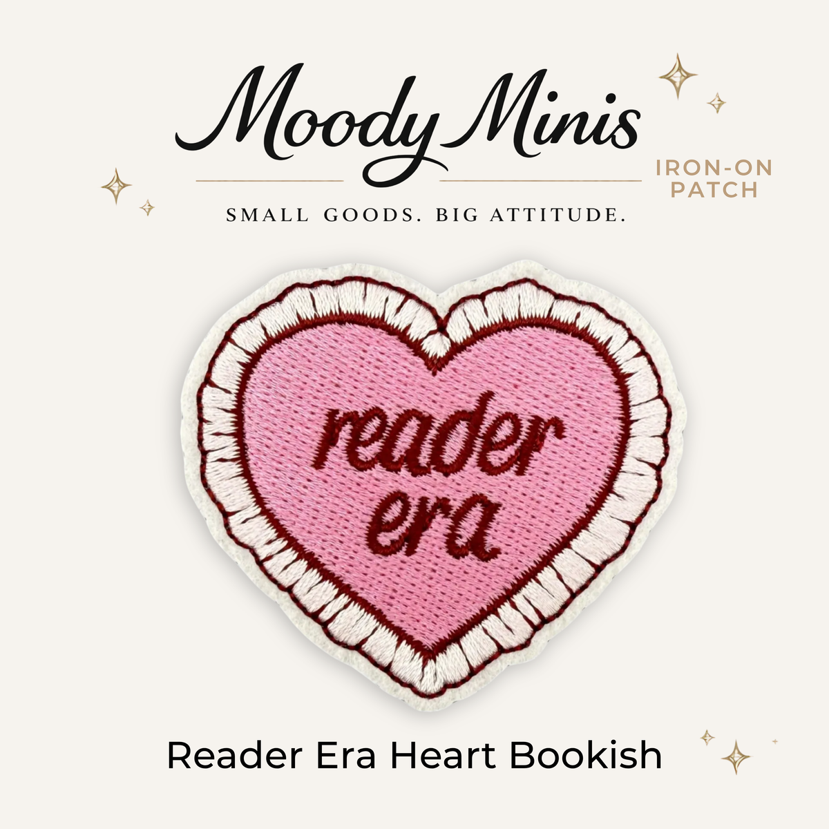 Reader Era Heart Embroidered Patch