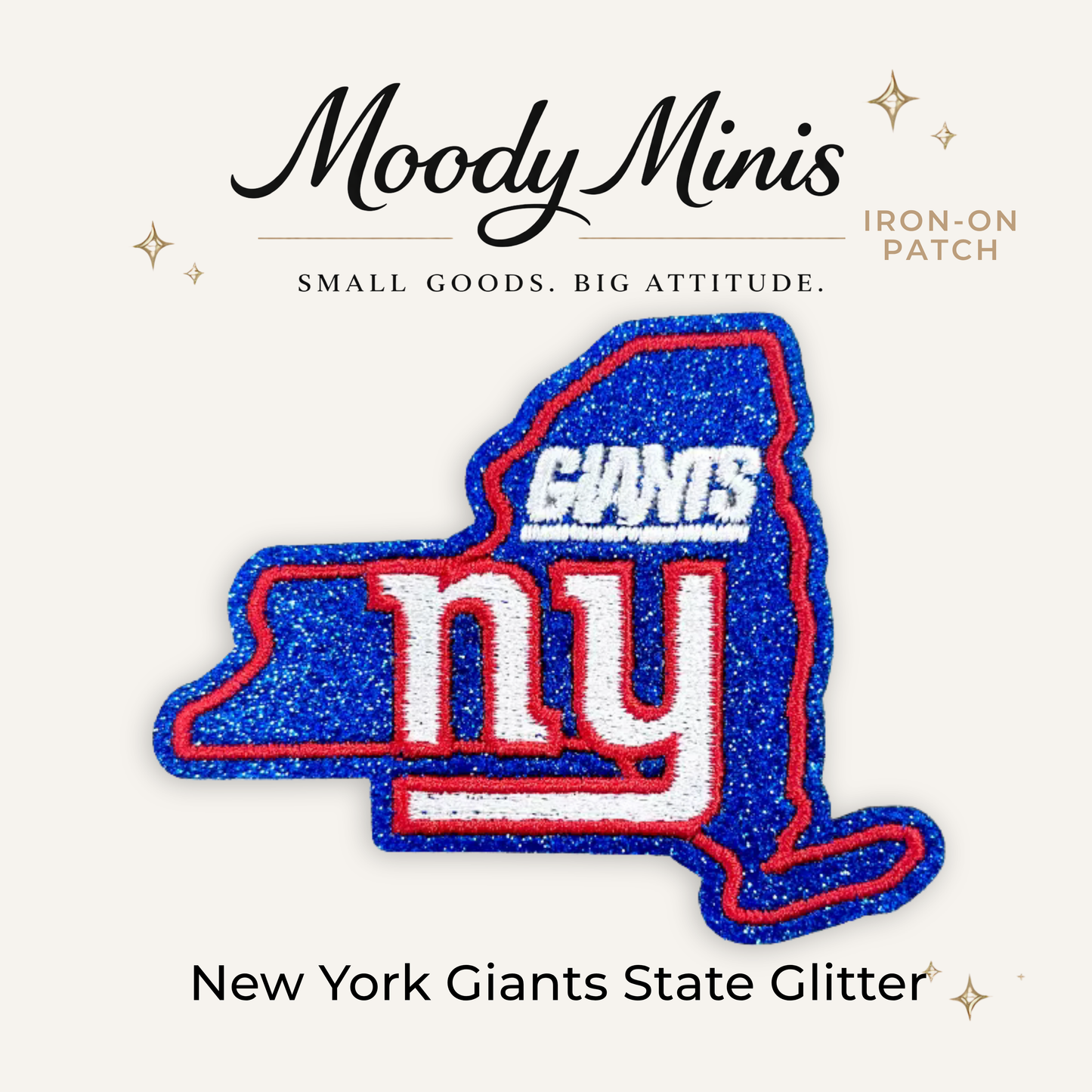 New York Giants State Glitter Embroidered Patch