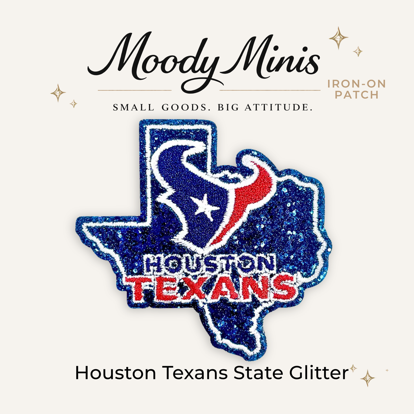 Houston Texans State Glitter Embroidered Patch