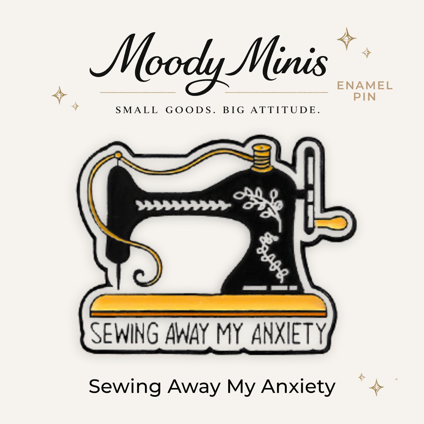 Sewing Away My Anxiety Enamel Pin