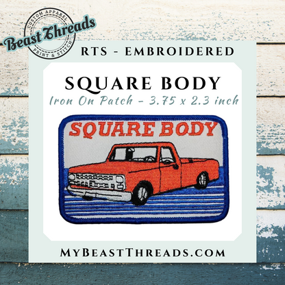 Square Body Embroidered Patch- RTS