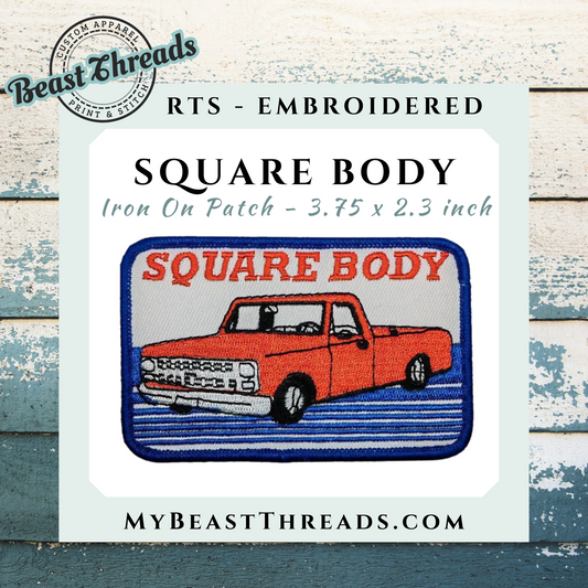 Square Body Embroidered Patch- RTS