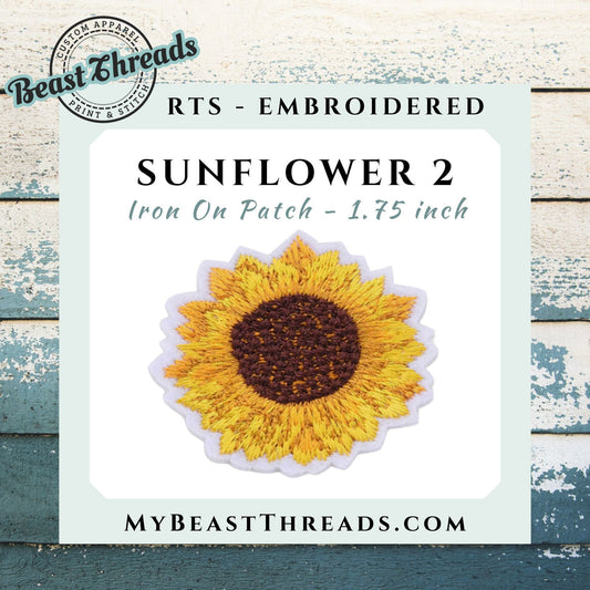 Sunflower 2 Embroidered Patch- RTS