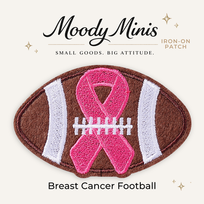 Breast Cancer Football Embroidered Patch