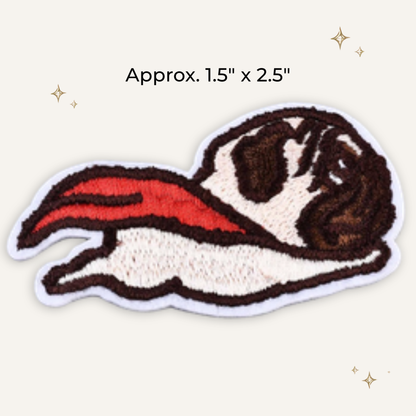 Super Pug Embroidered Patch - RTS