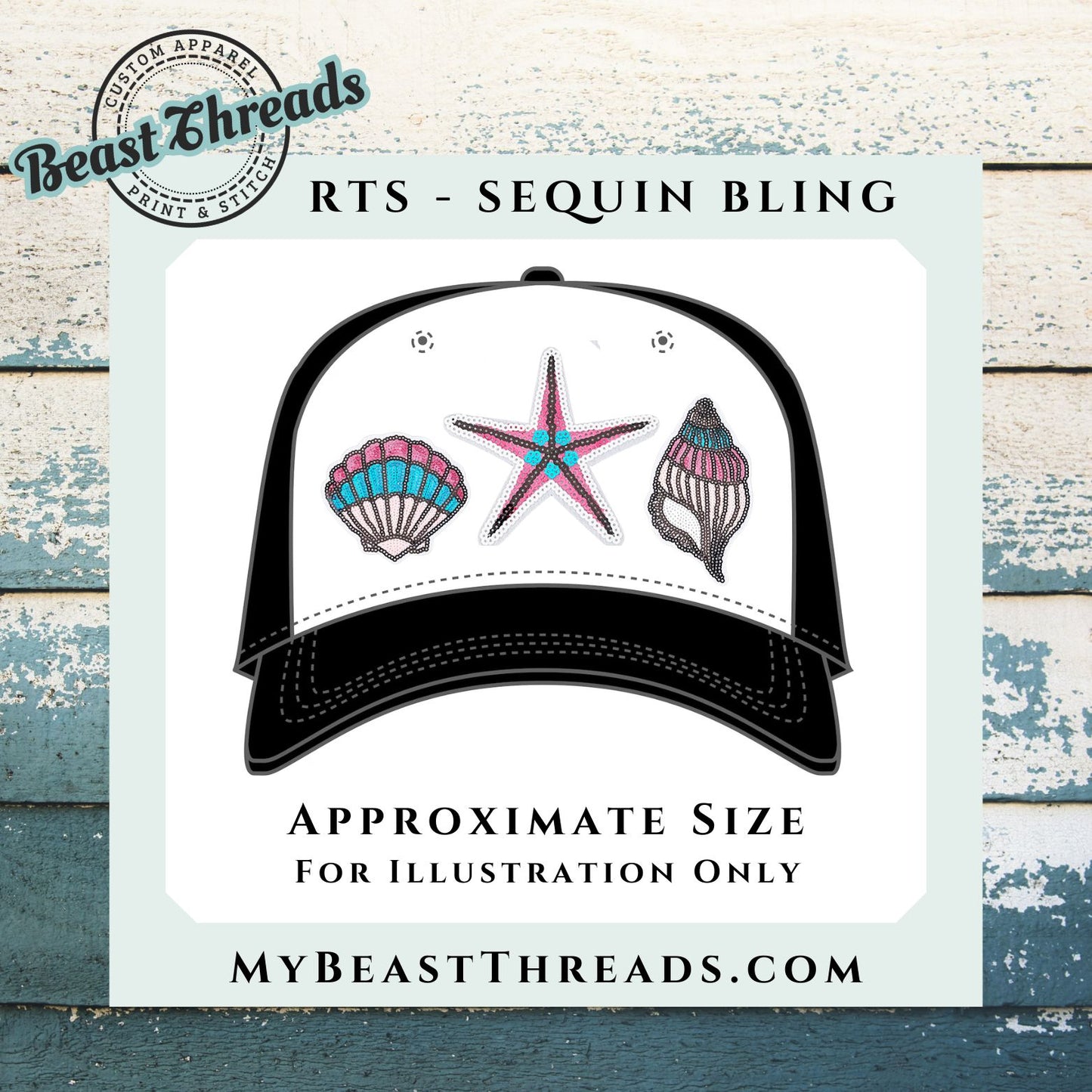 Ocean 3 Pack Sequin Bling Patch - RTS