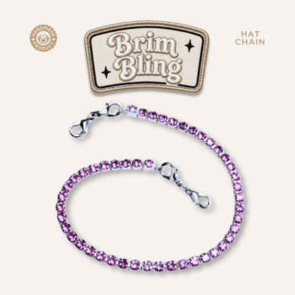 Lavender Rhinestone 4mm - 11 Inch Hat Chains