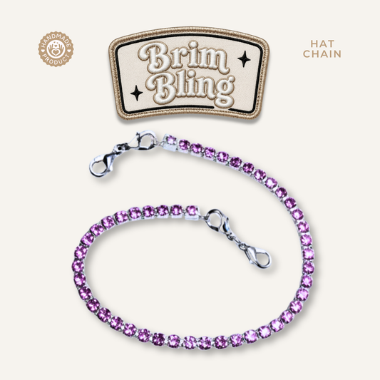 Lavender Rhinestone 4mm - 11 Inch Hat Chains