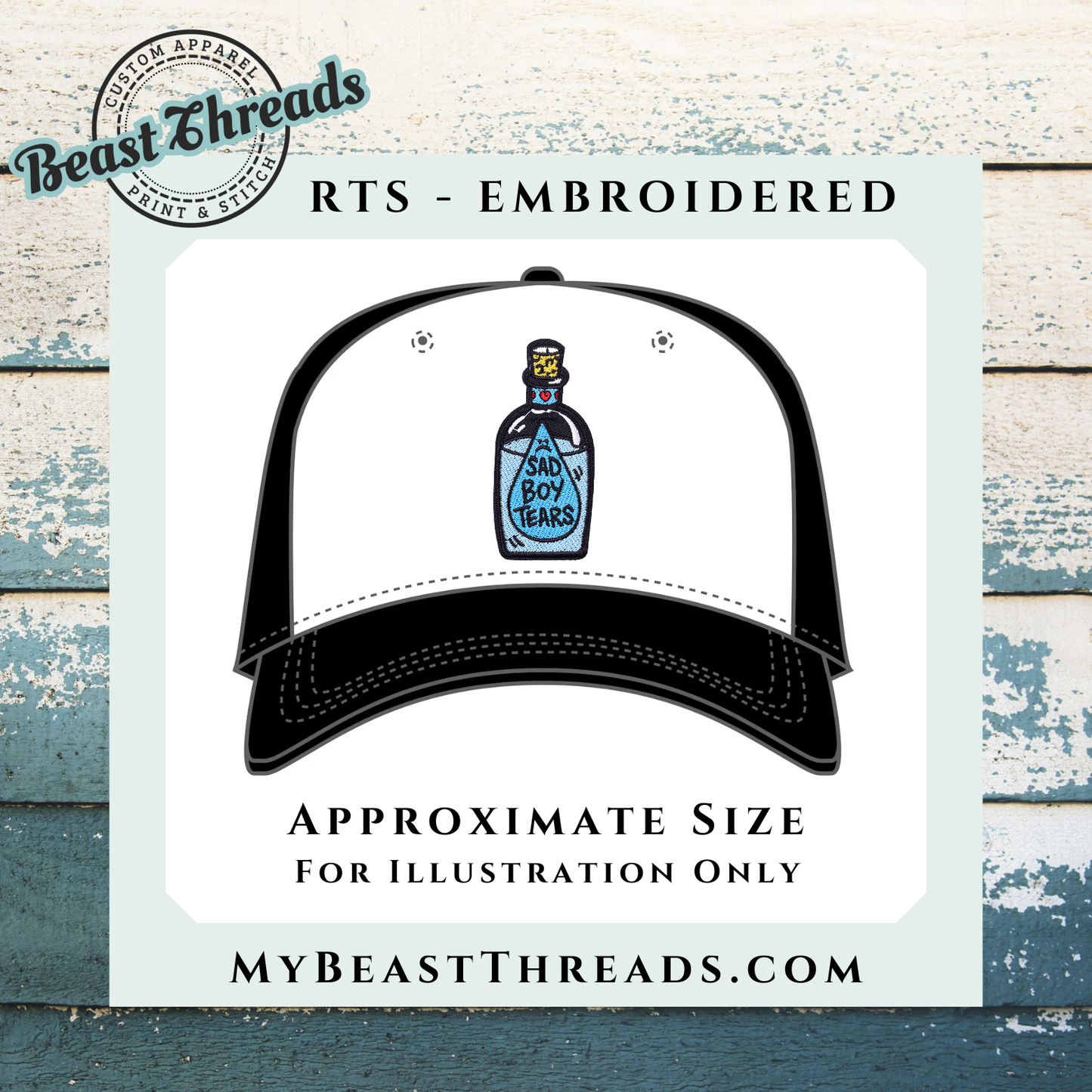 Sad Boy Tears Embroidered Patch- RTS