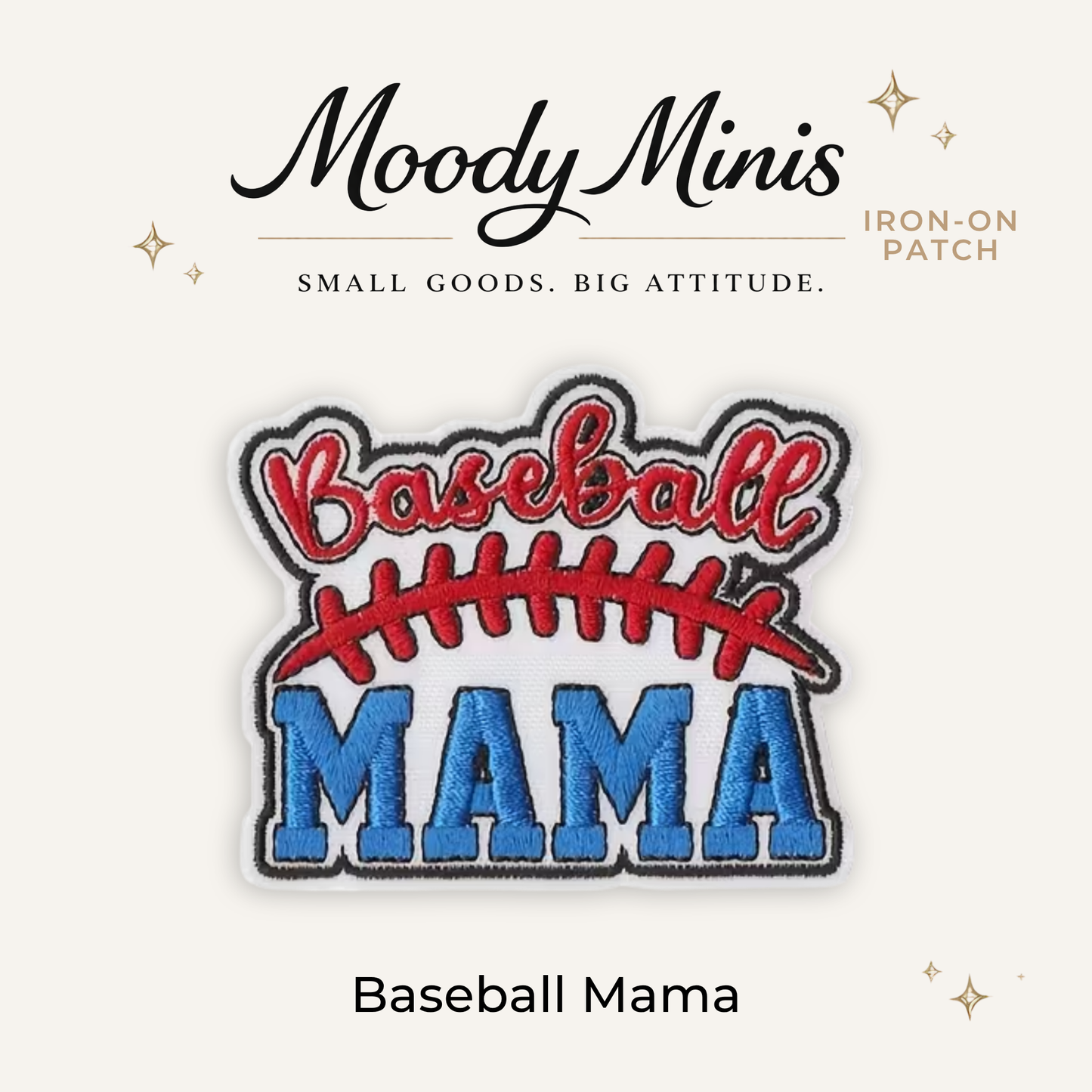 Baseball Mama Embroidered Patch