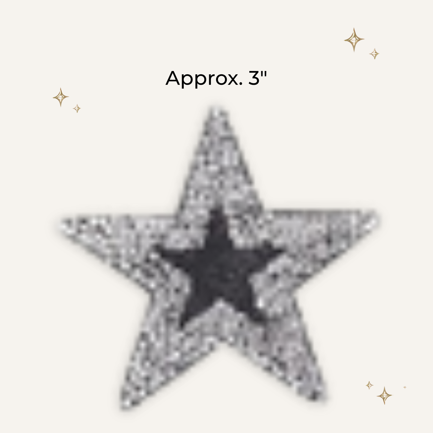 Silver Edge Star Rhinestone Patch- RTS