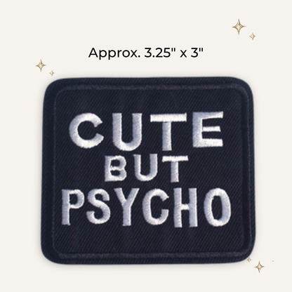 Cute Psycho B&W Embroidered Patch - RTS