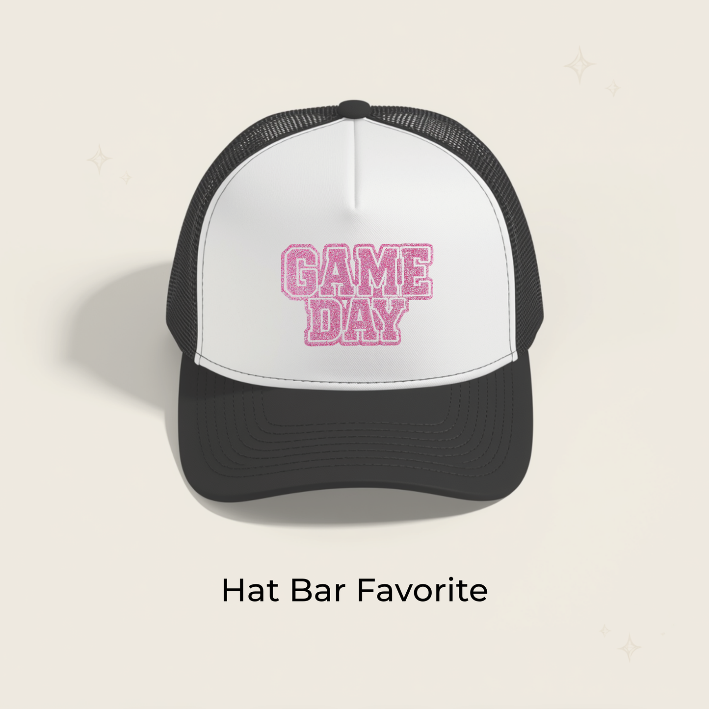 Game Day Pink Block Glitter Embroidered Patch