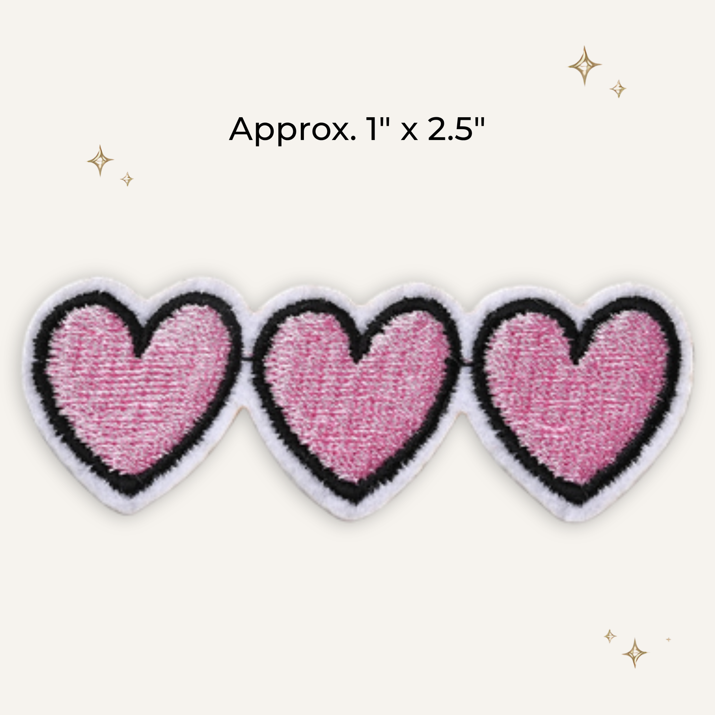 Triple Heart Embroidered Patch- RTS