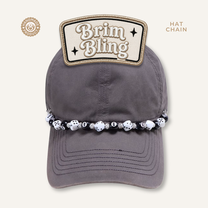 White Dice & 8 Ball - 11 Inch Hat Chain