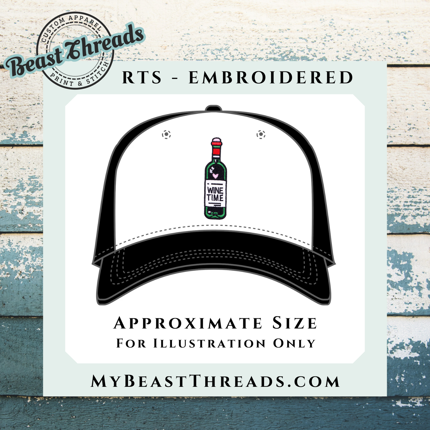 Wine Time Embroidered Patch- RTS