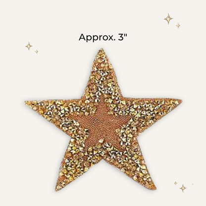 Gold Star Rhinestone Patch- RTS