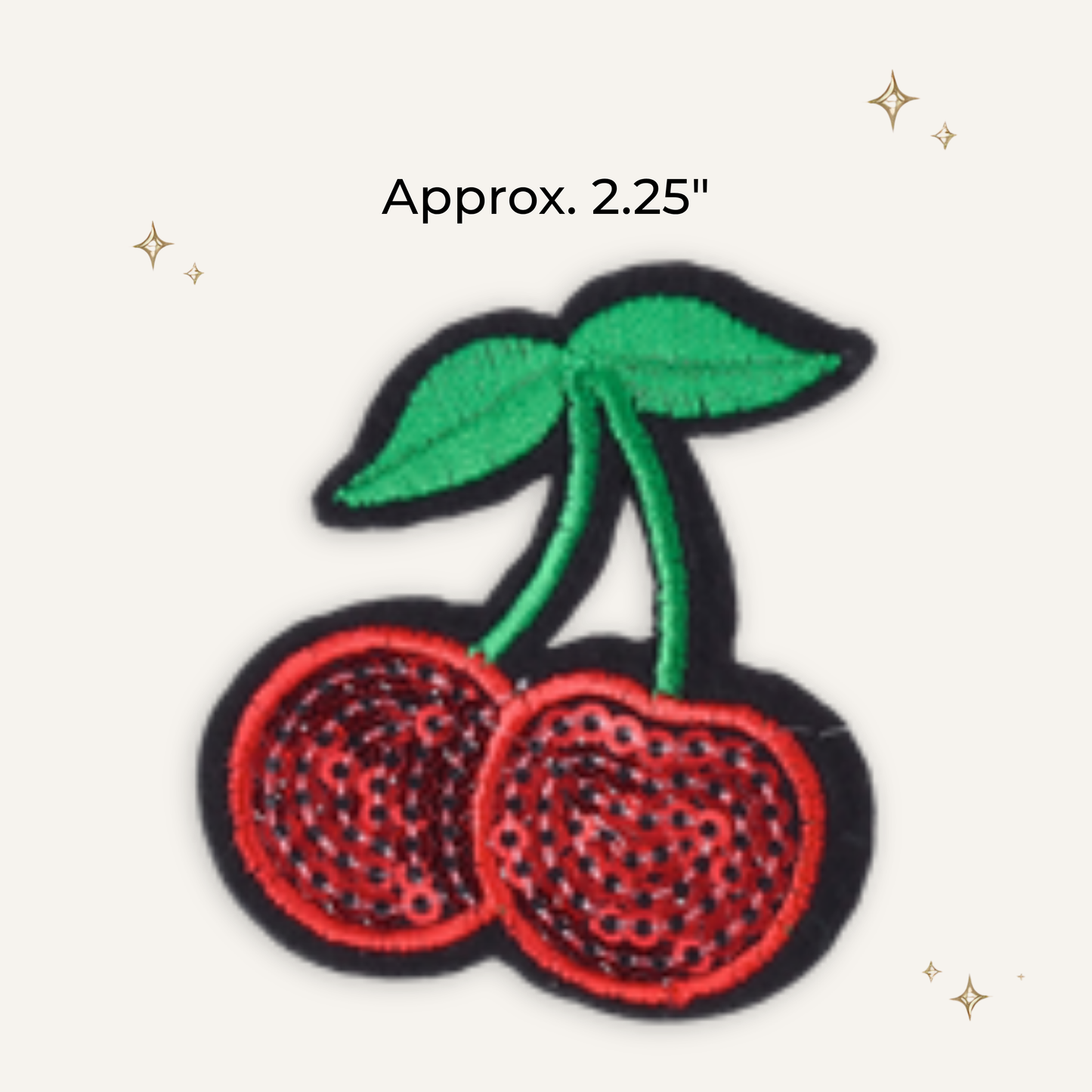 Cherry Sequin Embroidered Patch- RTS