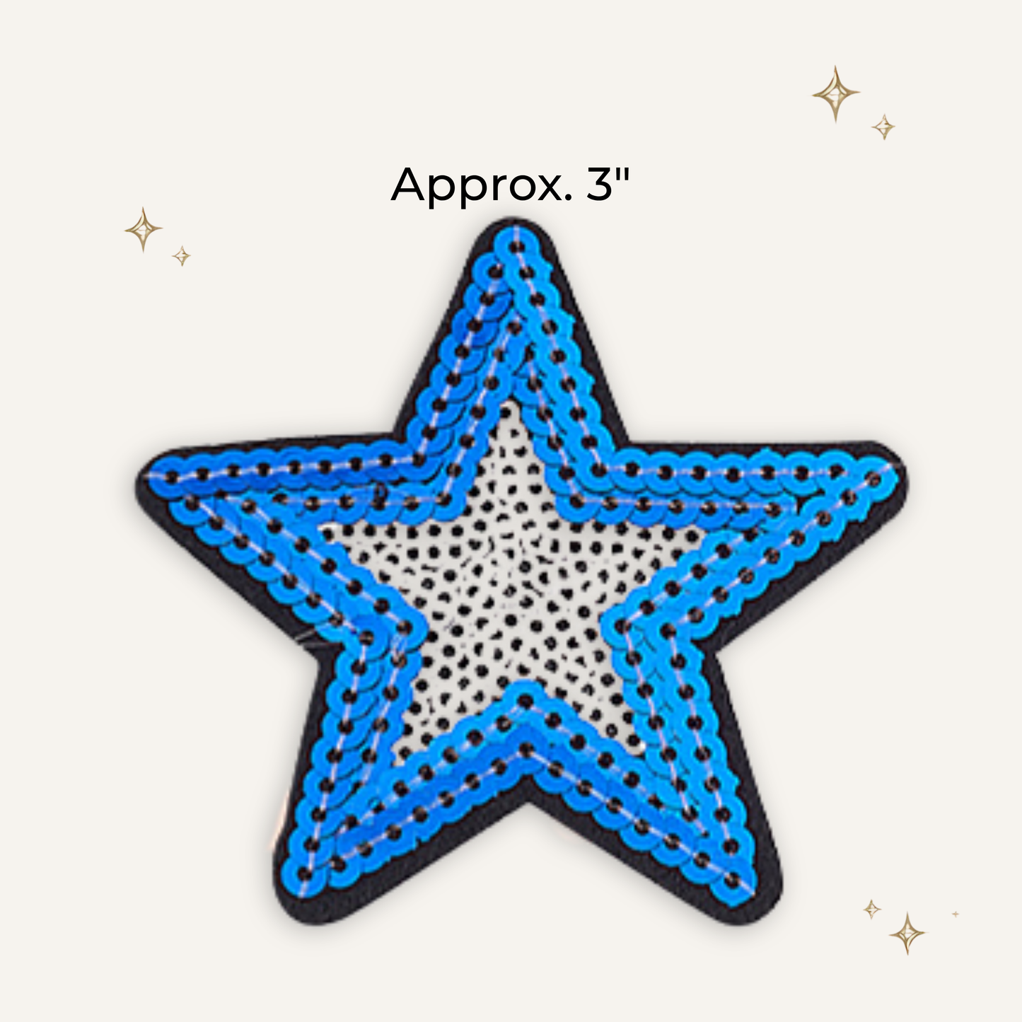Blue/White Star Sequin Patch- RTS