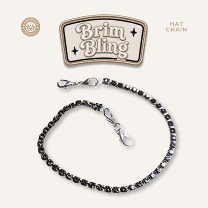 Gunmetal Rhinestone 4mm - 11 Inch Hat Chains