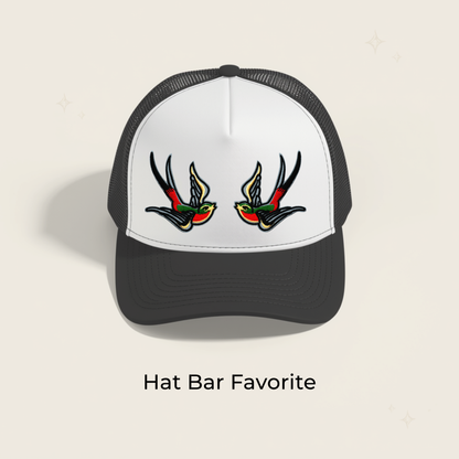 Swallow Pair Embroidered Patch