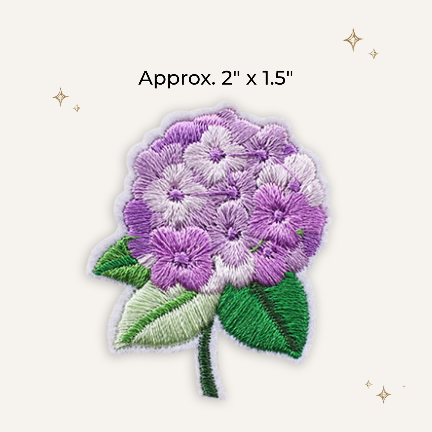 Purple Hydrangea Embroidered Patch- RTS