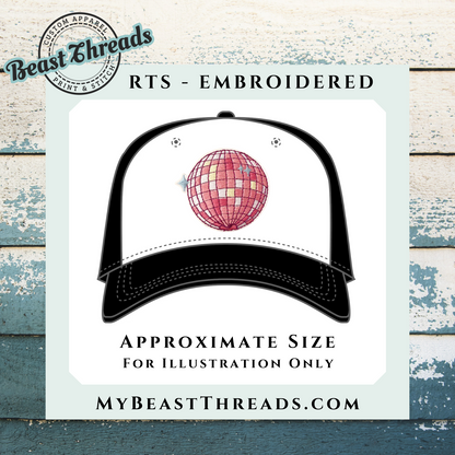 Pink Disco Ball Embroidered Patch- RTS