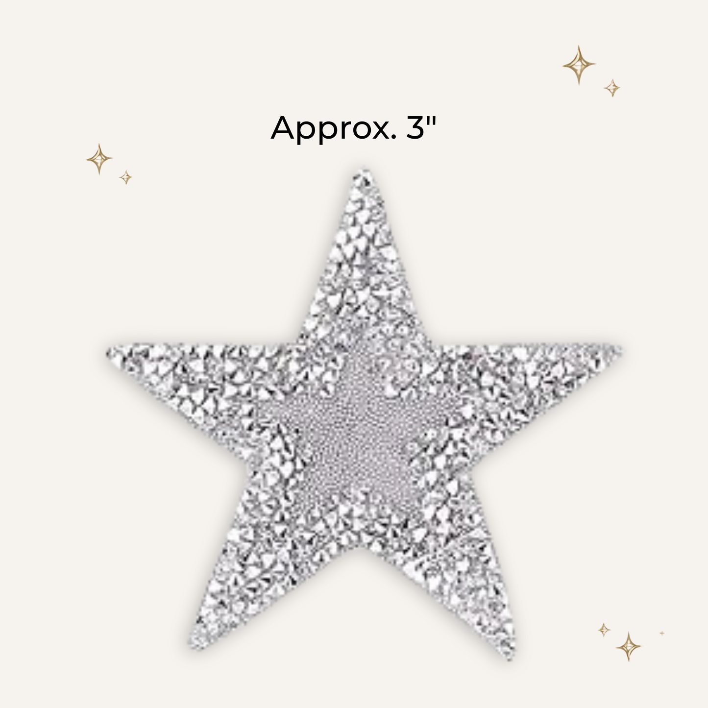Silver Edge Star Rhinestone Patch- RTS