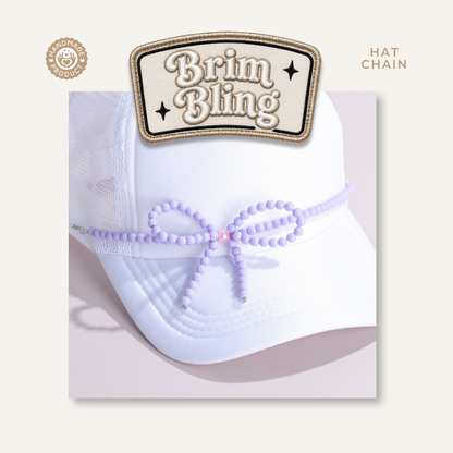 Purple Pearl Bow - 11 Inch Hat Chain