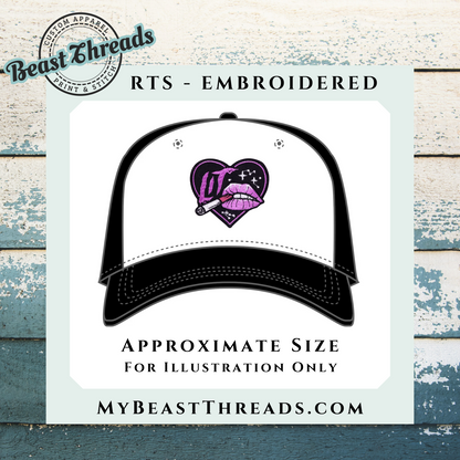 Lit Lips Embroidered Patch