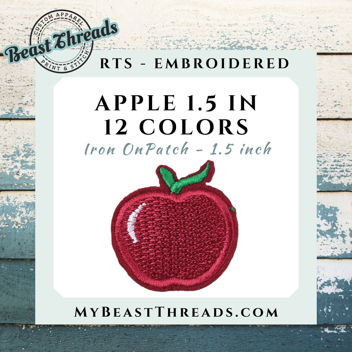 Apple 1.5 in Embroidered Patch- RTS
