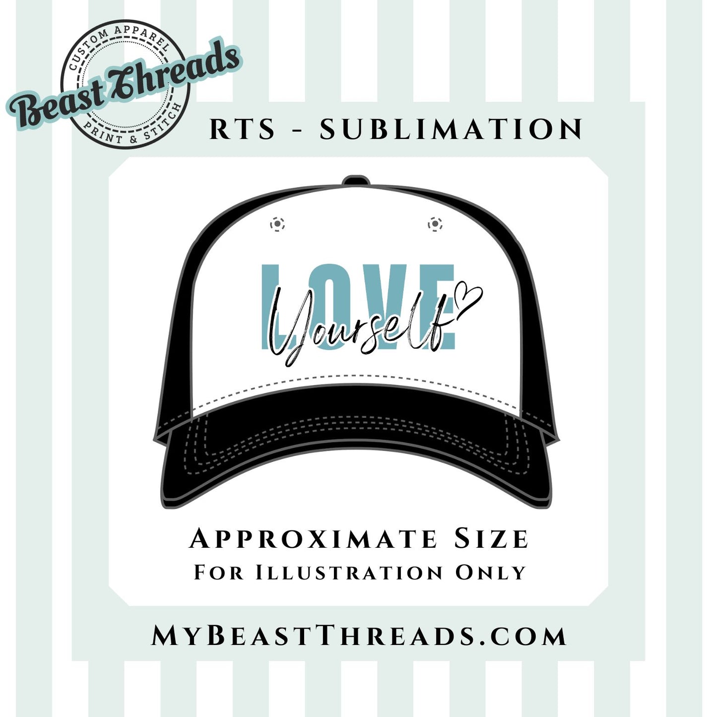 Love Yourself Teal Sublimation Transfer - RTS