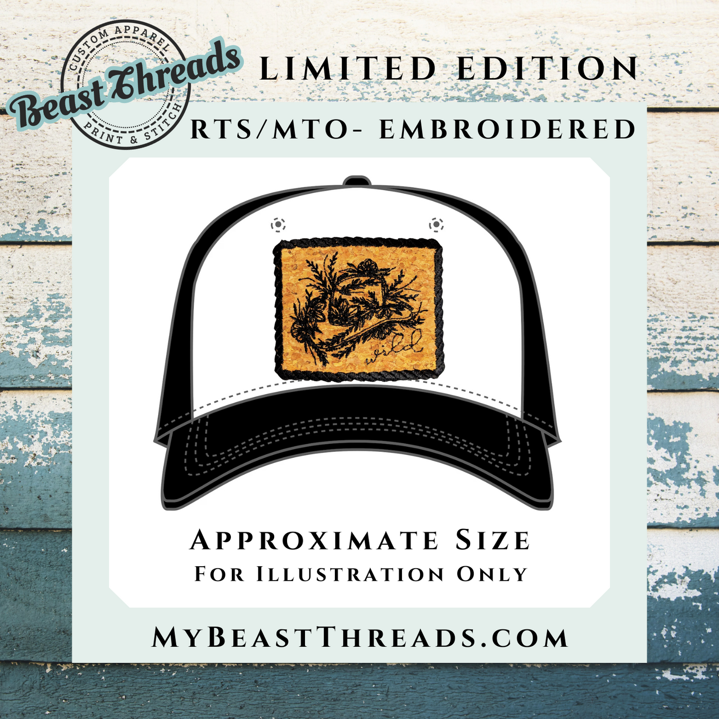 Floral Hat Embroidered Patch - RTS/MTO