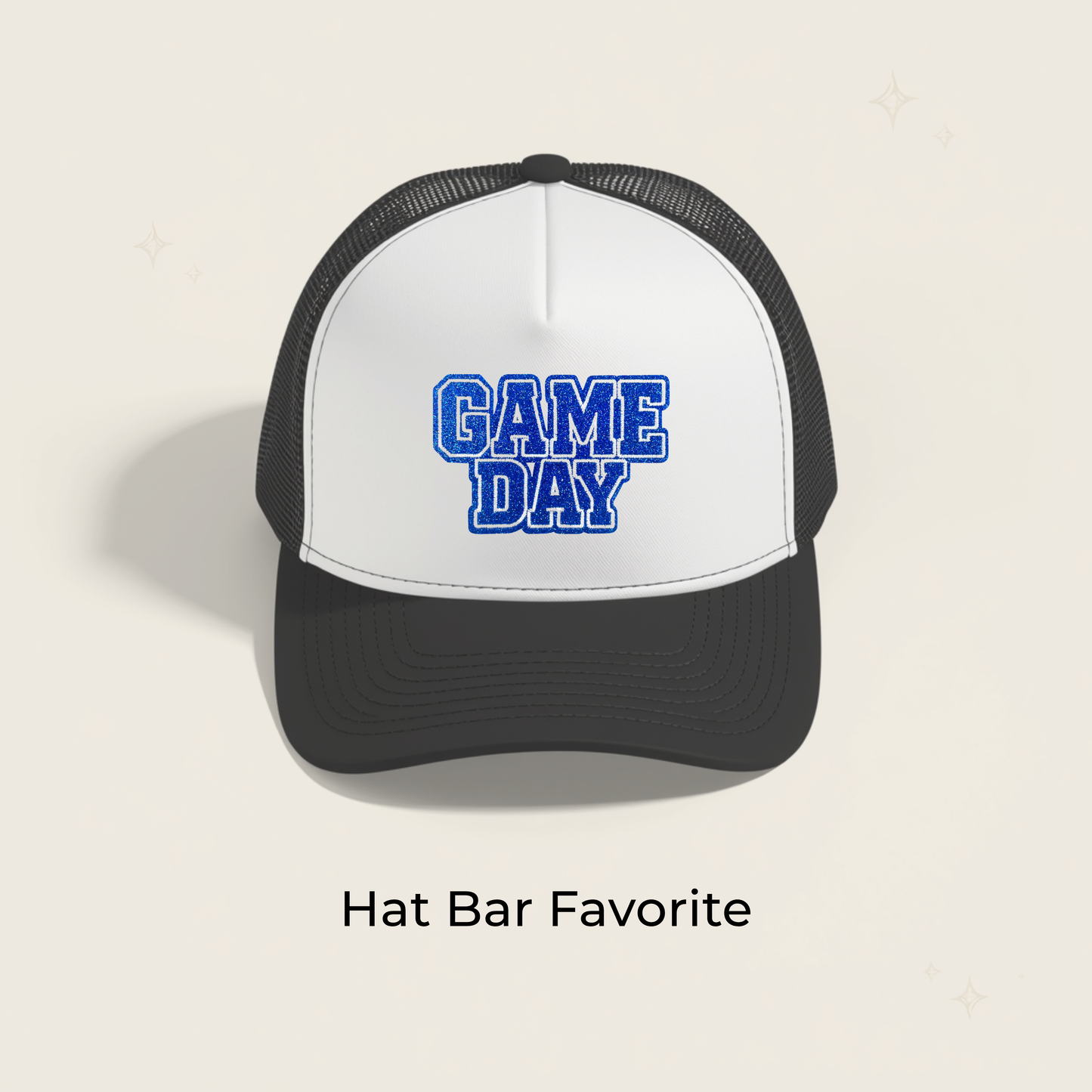 Game Day Blue Block Glitter Embroidered Patch