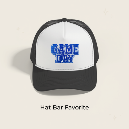 Game Day Blue Block Glitter Embroidered Patch