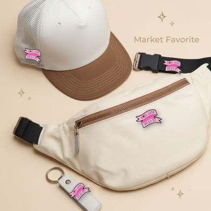 Work Hard Dream Big Pink Enamel Pink