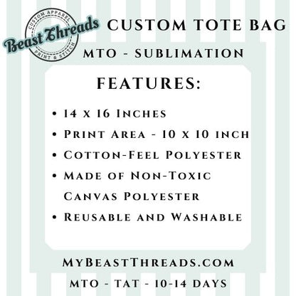 Custom Tote Bag - Just Add your Artwork! MTO