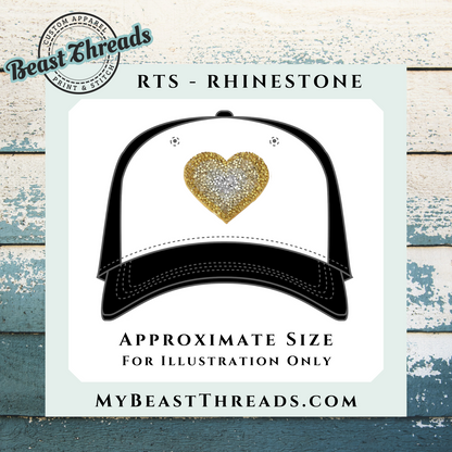 Yellow Heart Rhinestone Patch- RTS