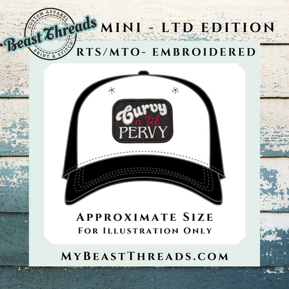 Curvy n lil Pervy Embroidered Patch - RTS/MTO