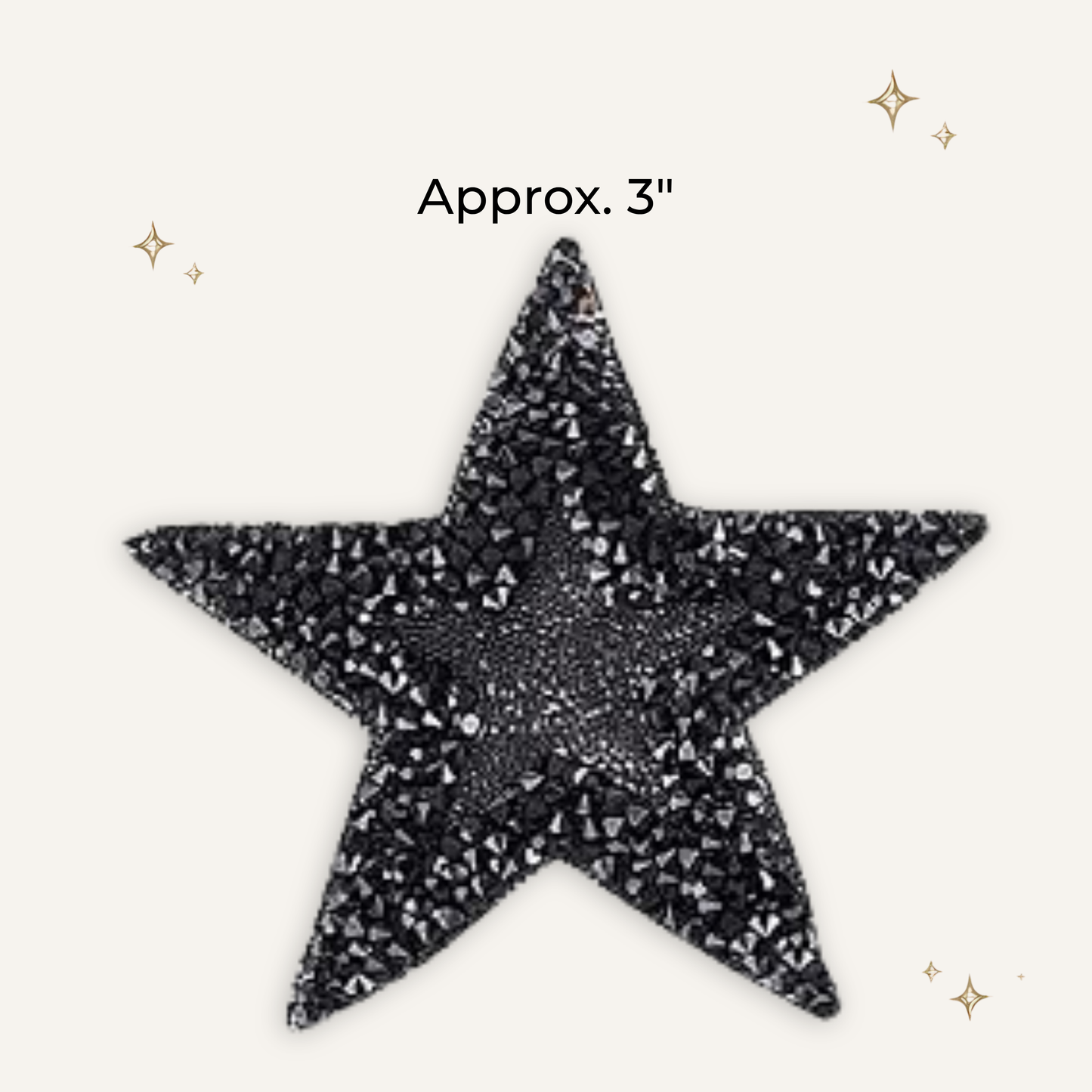 Black Star Rhinestone Patch- RTS