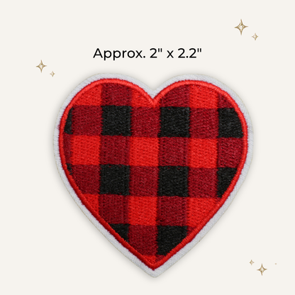 Red Buffalo Heart Embroidered Patch- RTS